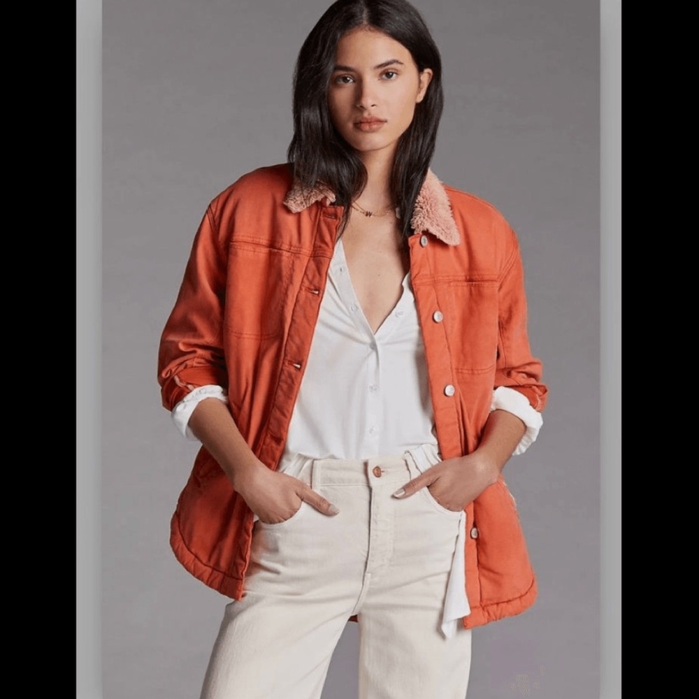 Pilcro Sherpa Denim Shirt Jacket